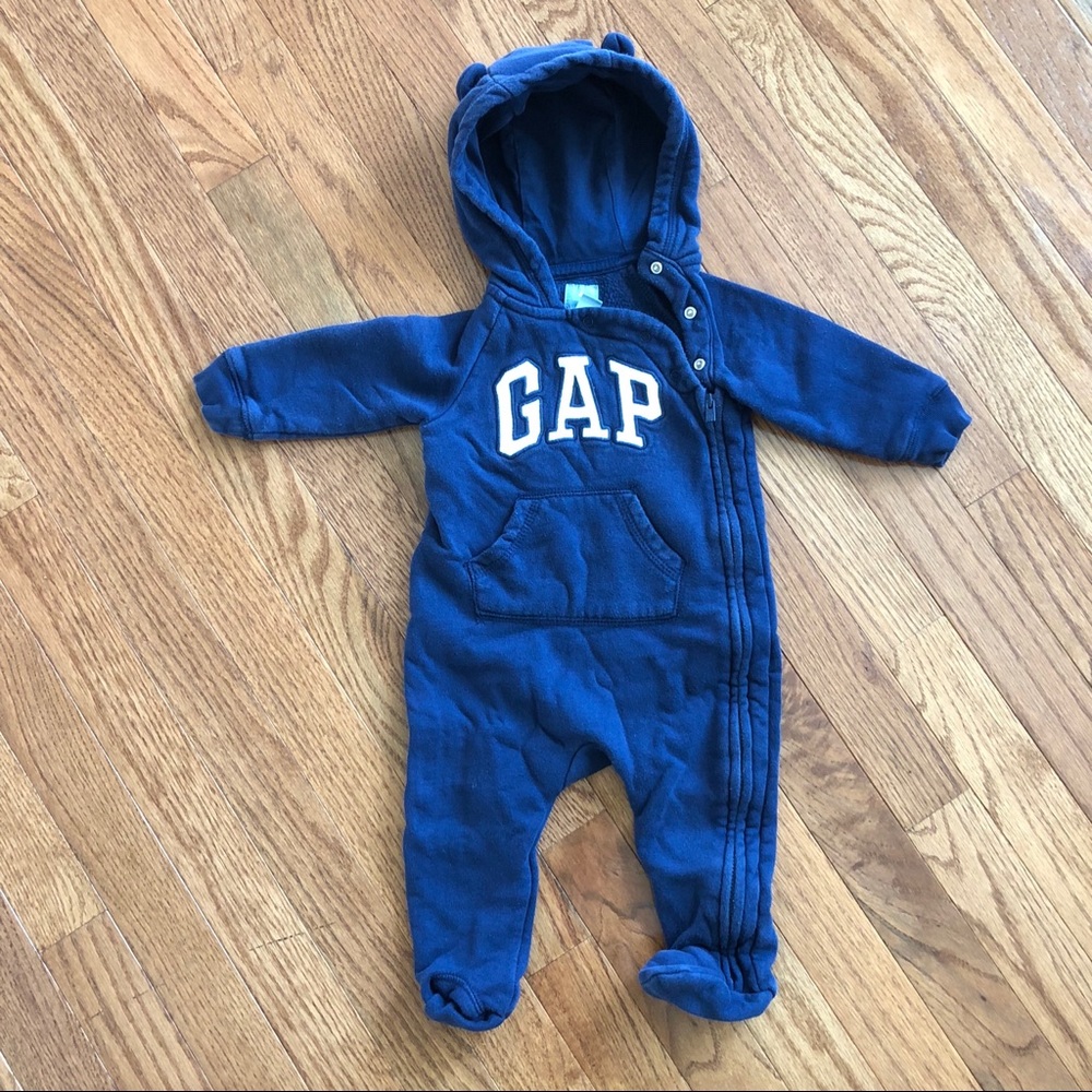 Babygap Navy Blue Footed Onesie 6-9M